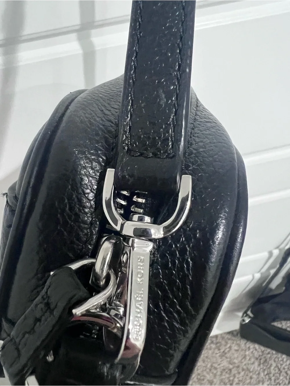 Michael Kors Black Pebbled Leather Camera Bag